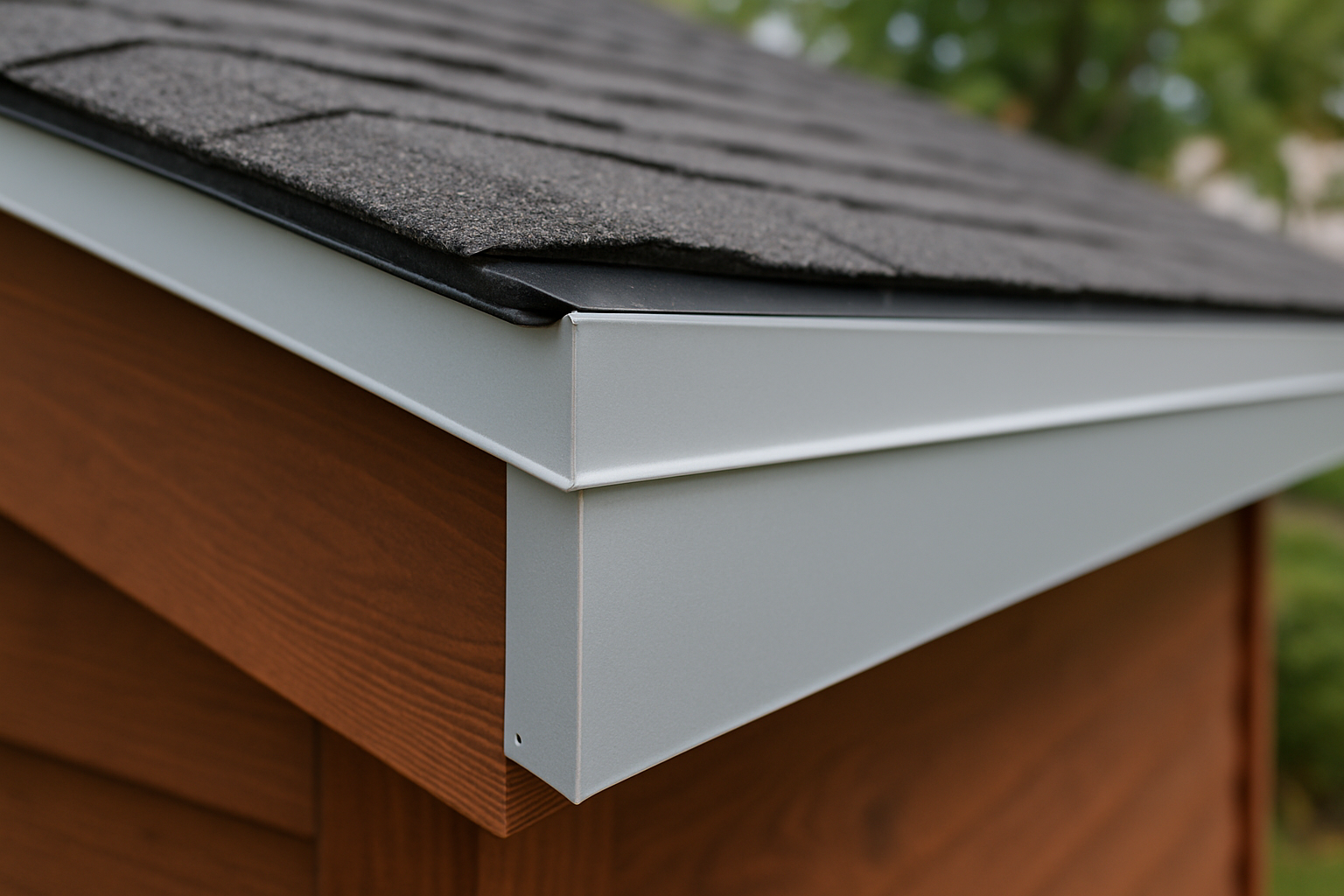 White aluminum fascia and soffit installation on an Ontario home for roofline protection.